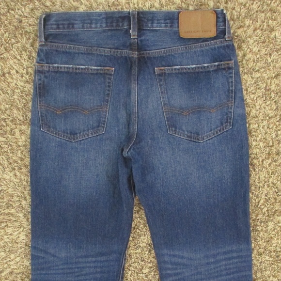 American Eagle Jeans Mens 32x30 Dark Wash Relaxed Straight Leg 100% Cotton Denim - Picture 4 of 8